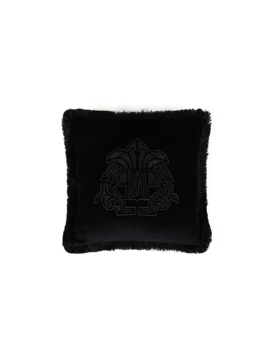 Philipp Plein Cushion Gothic Monogram 40x40 In Black