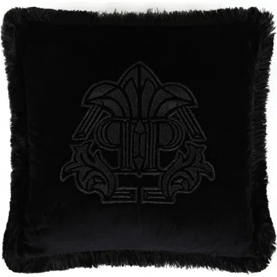 Philipp Plein Cushion Gothic Monogram 40x40 Unisex In Black