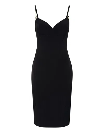 Philipp Plein Cut Midi Dress In Black