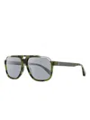 Philipp Plein Cutout Bridge Navigator Sunglasses In Gray