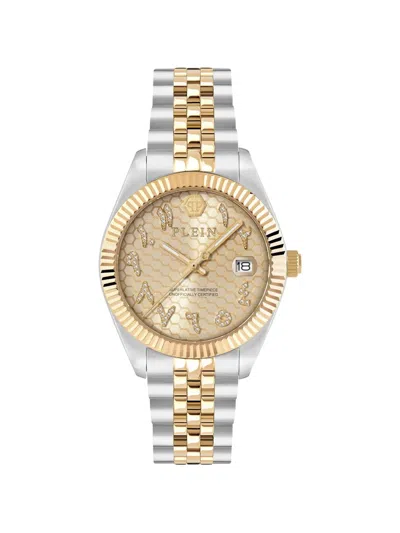 Philipp Plein Date Superlative 34mm Watch In Pink