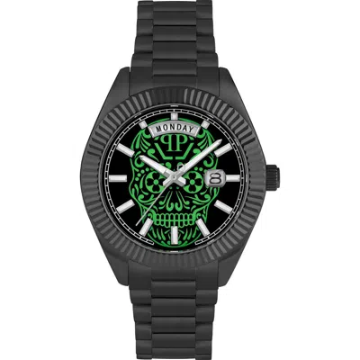 Philipp Plein Date Superlative Bracelet Watch, 42mm In Black