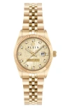 Philipp Plein Date Superlative Crystal Watch In Ip Yellow Gold