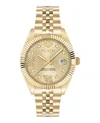 Philipp Plein Date Superlative Crystal Watch In Gold