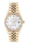 Philipp Plein Date Superlative Crystal Watch In Gold