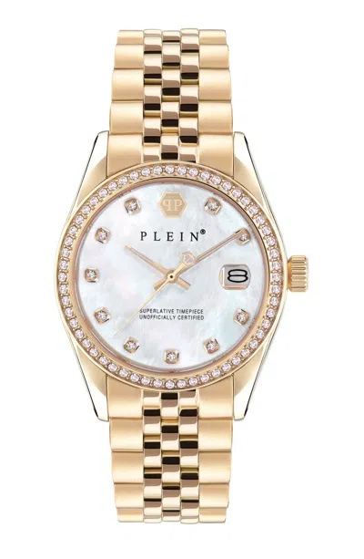 Philipp Plein Date Superlative Crystal Watch In Gold