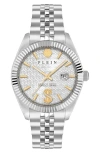 Philipp Plein Date Superlative Crystal Watch In Metallic