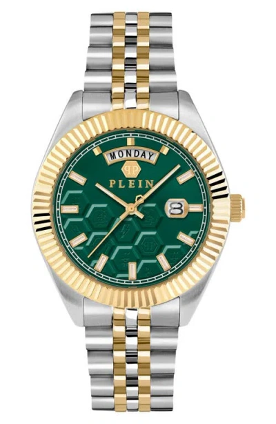 Philipp Plein Date Superlative Two-tone Bracelet Watch, 42mm