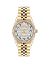 Philipp Plein Date Superlative Crystal Watch In Silve/gold