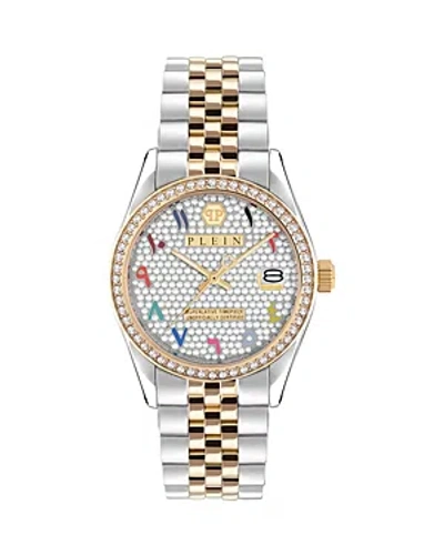 Philipp Plein Date Superlative Watch, 38mm In Silver/two-tone