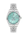 Philipp Plein Date Superlative Crystal Watch In Blue/silver