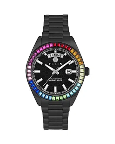 Philipp Plein Men's Date Superlative Black Ion Plated Stainless Steel Bracelet Watch 42mm