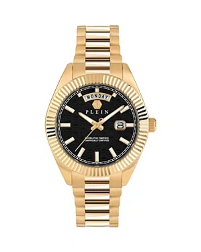 Philipp Plein Men's Date Superlative Gold Ion Plated Stainless Steel Bracelet Watch 42mm