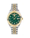 Philipp Plein Date Superlative Crystal Watch In Green/two-tone