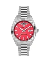 Philipp Plein Date Superlative Bracelet Watch In Red/silver