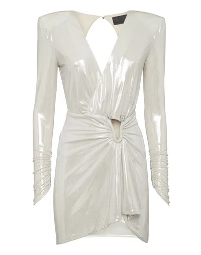 PHILIPP PLEIN DEEP V-NECK MINI DRESS PIERCING