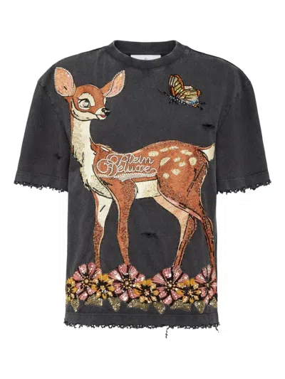 Philipp Plein Deer-print Sequin-embellished T-shirt In Black