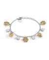 Philipp Plein Delicate Chain Bracelet With Skull Motif In Metallic