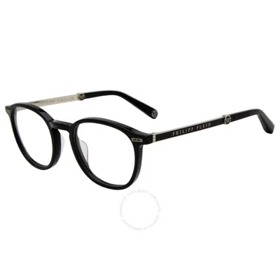 Philipp Plein Demo Oval Men's Eyeglasses Vpp057m 0700 53 In Black