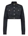 Philipp Plein Chains Cropped Denim Jacket In Multi
