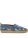 Philipp Plein Denim Espadrilles In Blue