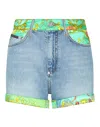 PHILIPP PLEIN DENIM HIGH WAIST HOT PANTS INSERT NEW BAROQUE