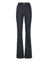 Philipp Plein Denim High Wasted Flare Skull In Blue