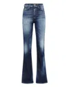 Philipp Plein Denim High Wasted Flare Trousers In Blue