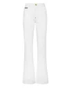 Philipp Plein Denim High Wasted Flare Trousers In White