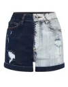 Philipp Plein Two-tone Denim Shorts In Blue
