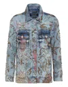 Philipp Plein Monogram Tattoo-print Oversize Denim Jacket In Multi