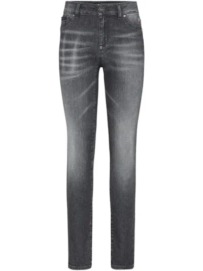 Philipp Plein Denim Jeggings In Grey