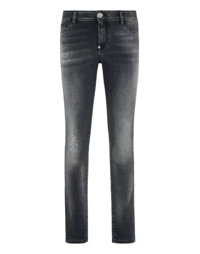 Philipp Plein Denim Jeggings In Multi