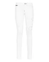 Philipp Plein Denim Super High Waist Jegging In White