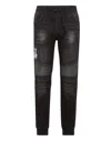 Philipp Plein Denim Jogging Trousers In Multi