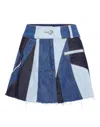 Philipp Plein Patchwork Denim Mini Skirt In Blue