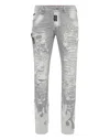 Philipp Plein Denim Rock Star Fit Trousers Flame