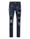 Philipp Plein Denim Rock Star Fit Trousers In Multi