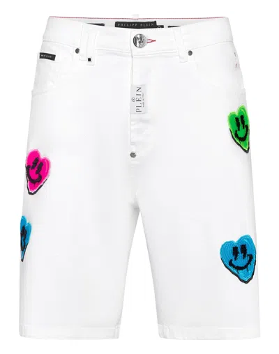 Philipp Plein Smile Graffiti-print Straight-leg Shorts In Multi