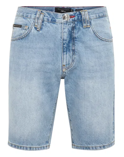 Philipp Plein Denim Shorts In Multi
