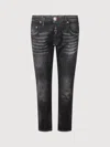 Philipp Plein Denim Skinny Fit Hexagon Jeans In Black