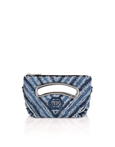 Philipp Plein Denim Small Handle Bag