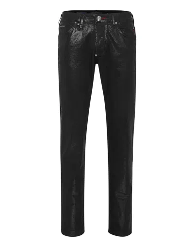 Philipp Plein Denim Super Basic Straight Trousers In Multi