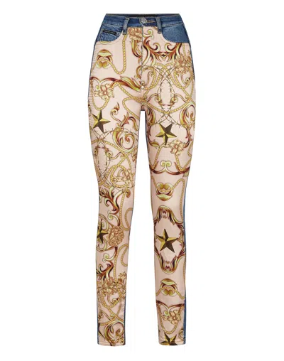 Philipp Plein Denim Super High Waist Jegging New Baroque In Multi