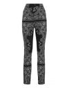 Philipp Plein Denim Super High Waist Jegging Paisley Bandana In Black