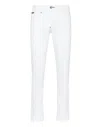 Philipp Plein Denim Trousers Super Straight Cut Premium Hexagon In White
