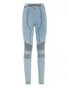 Philipp Plein Denim Super Stretch Leggins In Blue