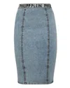 PHILIPP PLEIN DENIM SUPER STRETCH SKIRT STONES PHILIPP PLEIN TM WITH CRYSTALS