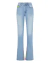 PHILIPP PLEIN DENIM TROUSERS FLARE FIT INSERT NEW BAROQUE