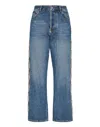 Philipp Plein Denim Trousers Loose Fit Crystal Cable In Multi